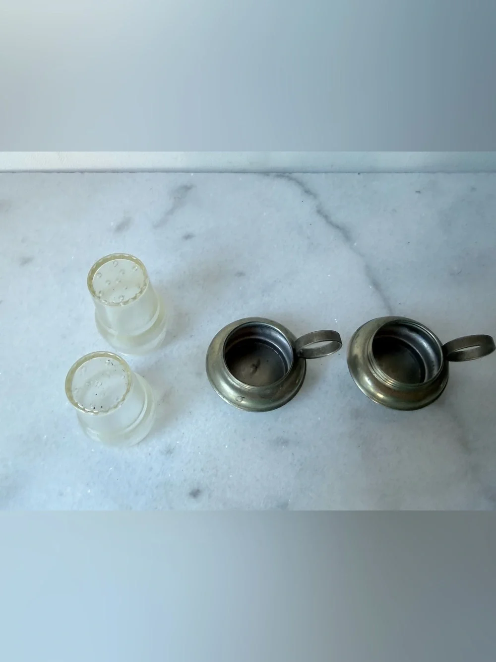 vintage hurricane oil lamp salt and pepper shakers feature metal bases